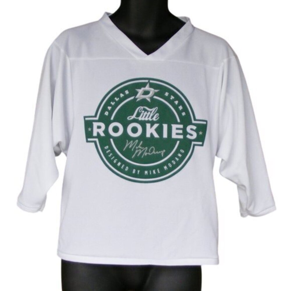 LITTLE ROOKIES Mike Modano Youth Hockey Jersey, S, White, Dallas Stars, Long slv